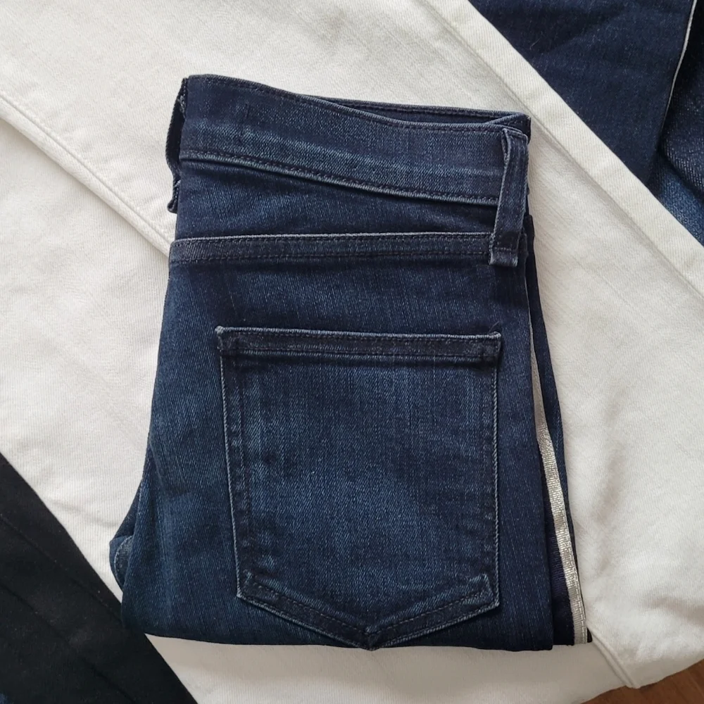 Veronica Beard Jeans Carolyn High Waist Side Tux Stripe Baby Bell 24 - Picture 2 of 12